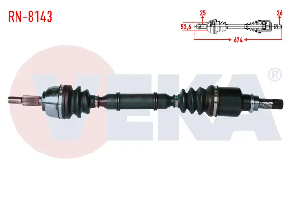 Komple Aks Sol Ön Renault Scenic II (Jm0 / 1) 1.5 DCI M-T Uzunluk 674mm 2003-2009