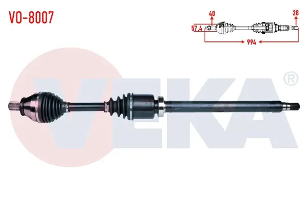 Komple Aks Sağ On Volvo S60 II 2.0 D3 A-T Uzunluk 994 2010 -