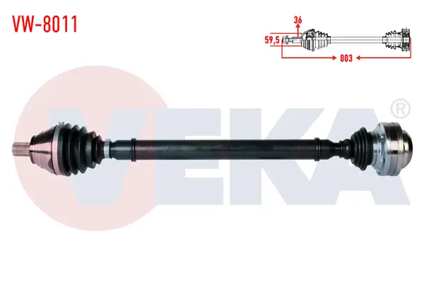 Komple Aks Sağ On Uzunluk 803mm Caddy III 1.2 TSI – 1.6 TDI – 1.9 TDI 2004-2010
