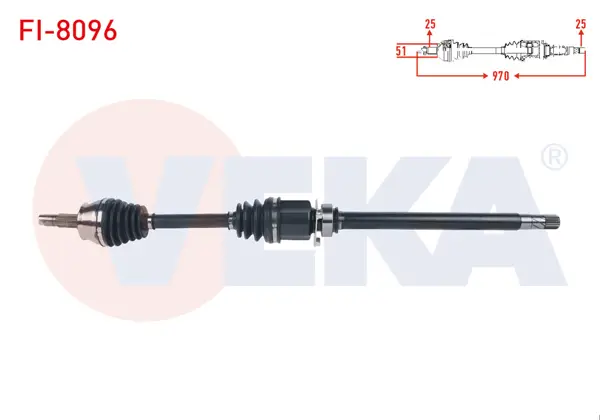 Komple Aks Sağ On Fiat Egea 1.4 T-Jet M-T Uzunluk 970mm 2015 -