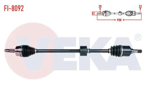 Komple Aks Sağ On Fiat Stilo (192) 1.6 16V M-T Uzunluk 938mm 2001-2010