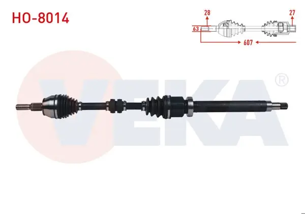 Komple Aks Sağ On Honda Civic X (Fc) 1.5 Rs A-T Uzunluk 607 mm 2016 -