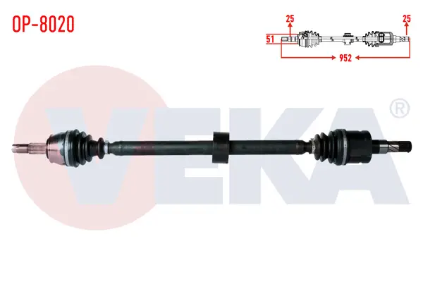Komple Aks Sağ On Opel Corsa D 1.3 CDTI (Dth) Uzunluk 952mm2006-2014