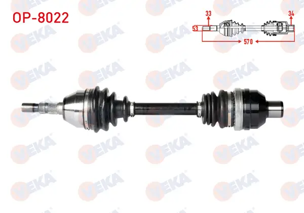 Komple Aks Sağ On Opel Astra H 1.3 CDTI Uzunluk 570mm 2004-2010
