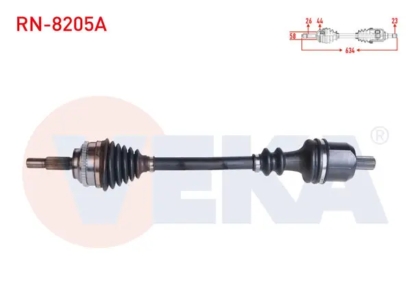 Komple Aks Sol Ön Renault Megane I (Ba0 / 1) 1.6İ 16V A-T ABS li 44 Dıs Uzunluk 634 mm 1996-2003