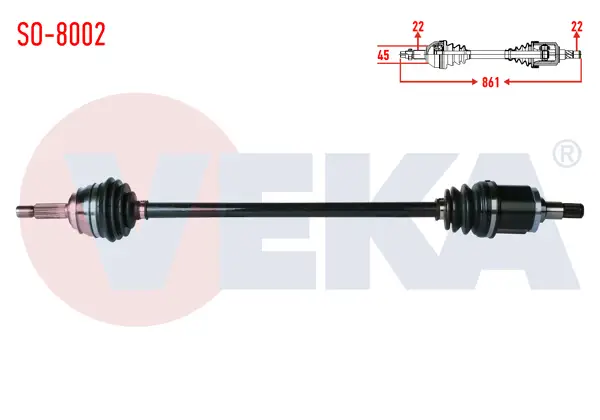 Komple Aks Sağ On Skoda Favorit 135 1.3 Uzunluk 861mm 1989-1994