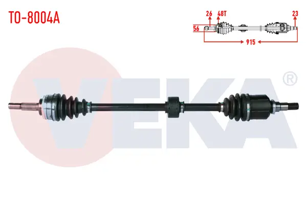 Komple Aks Sağ On Toyota Corolla (_E12_) 1.4 Vvt-I ABS li 48 Dıs Uzunluk 915mm 2002-2007