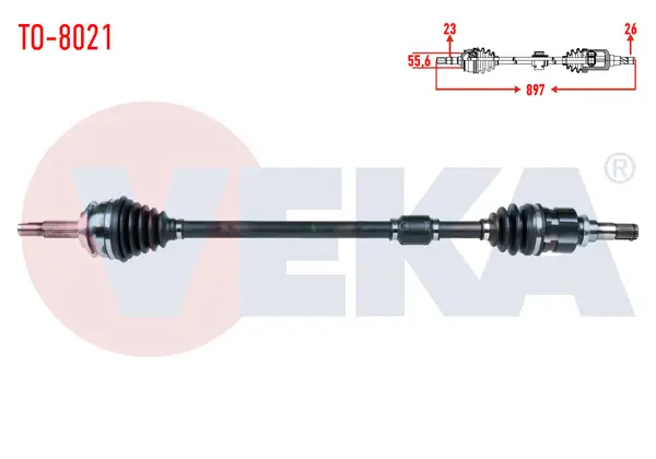 Komple Aks Sağ On Toyota Yaris (P9) 1.4 D-4D Uzunluk 897mm 2006-2010