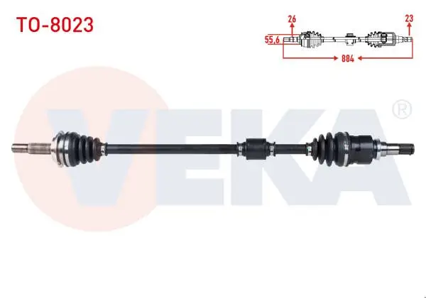 Komple Aks Sağ On Uzunluk 884mm Toyota Yaris (P9) 1.0 Vvt-I A-T / M-T 2006-2010