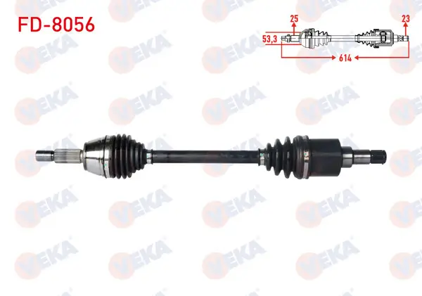 Komple Aks Sol Ön Ford Transit Courıer 1.5 TDCI M-T Uzunluk 614mm 2014 -