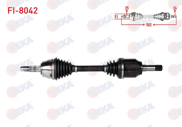 Komple Aks Sol Ön Fiat Fiorino (225) 1.3 Mjt Uzunluk 582mm 2007-2013