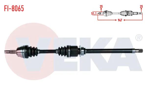 Komple Aks Sağ On Uzunluk 947mm Fiat Linea 1.6 Mjt 2007-/ Grande Punto 1.3 Mjt Euro 4 2005-2012