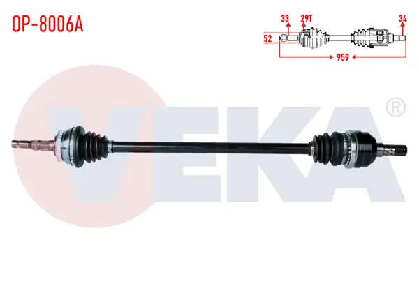 Komple Aks Sağ On Opel Vectra B 2.0İ ABS li 29 Dıs Uzunluk 959mm 1995-2003