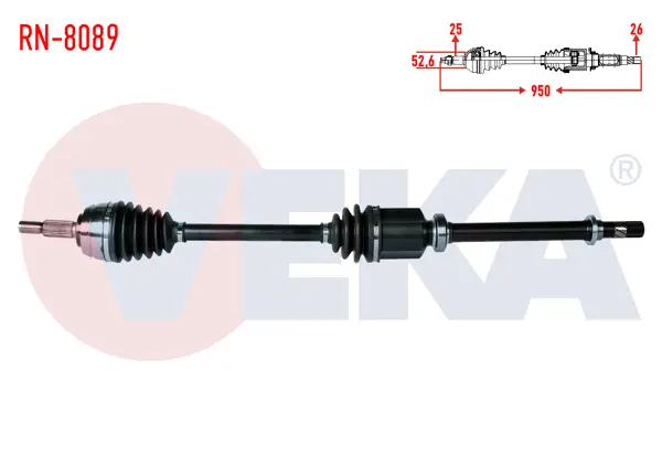 Komple Aks Sağ On Dacia Duster 1.5 DCI Uzunluk 950mm 2010 -