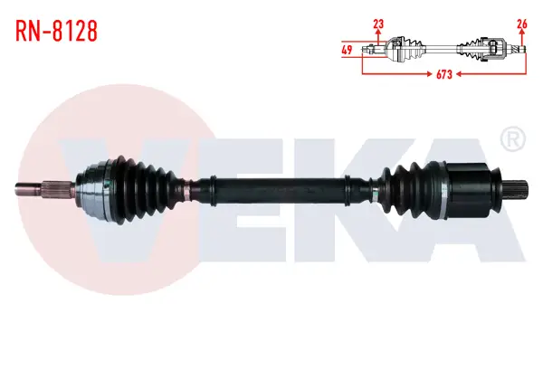 Komple Aks Sol Ön Renault Megane II (Bm0 / 1,Cm0 / 1) 1.6İ 16V A-T Uzunluk 673mm 2002-2008