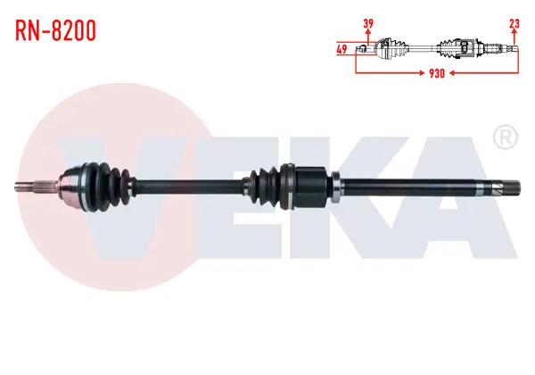 Komple Aks Sağ On Renault Megane II (Bm0 / 1,Cm0 / 1) 2.0 M-T Uzunluk 930mm 2002-2008