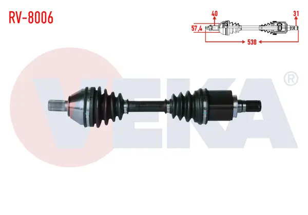 Komple Aks Sol Ön Land Rover Freelander II (Fa) 2.2 Td4 A-T Uzunluk 538 mm 2006-2014