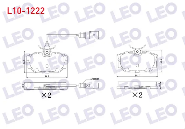 Fren Balata Arka Fişli Volkswagen Transporter IV (70Xb,70Xc,7Db,7Dw) 2.4 D 1990-2003 / Transporter IV (70Xb,70Xc,7Db,7Dw) 2.5 TDI 1990-2003 / Ford Galaxy (Wgr) 1.9 TDI 1995-2006