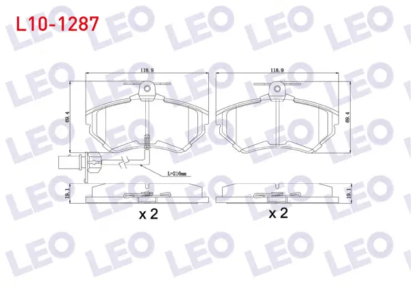 Fren Balata Ön Fişli VW Passat 1.6 1996-2000 / Passat 1.9 TDI 1996-2000 / Passat 1.8 T 1996-2000 / Audi A4 1.8 T 2004-2008 / A4 1.9 TDI 2004-2008 / A4 2.0 TFSI 2004-2008 / A4 2.0 TDI 2004-2008