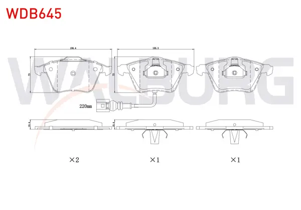 Fren Balata Ön Fişli Audi Tt (8J3) 2.0 TDI 2006-2013 / (8J3) 2.0 TFSI 2006-2013 / (8J3) 1.8 TFSI 2006-2013 / VW Golf VI 2.0 TDI 2008-2013 / Golf VI 2.0 TSI 2008-2013