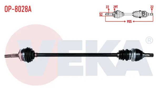 Komple Aks Sağ On Opel Vectra B 1.6İ Abslı 29 Dıs Uzunluk 955mm 1995-2003