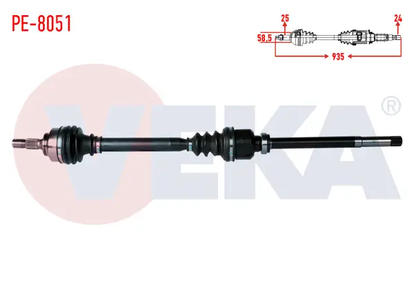 Komple Aks Sağ On Peugeot 308 (4A,4C) 1.6 Thp Mc Şanzıman M-T Uzunluk 935mm 2007-2013