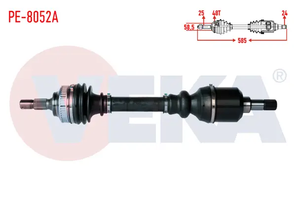 Komple Aks Sol Ön Peugeot Partner (Orta Kasa) 1.6 HDI ABS li 48 Dıs Uzunluk 585mm 2003-2008