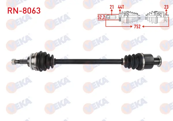 Komple Aks Sağ On Renault Megane I 1.6 8V-1.6İ 16V ABS li 44 Dıs Uzunluk 752mm 1996-2003