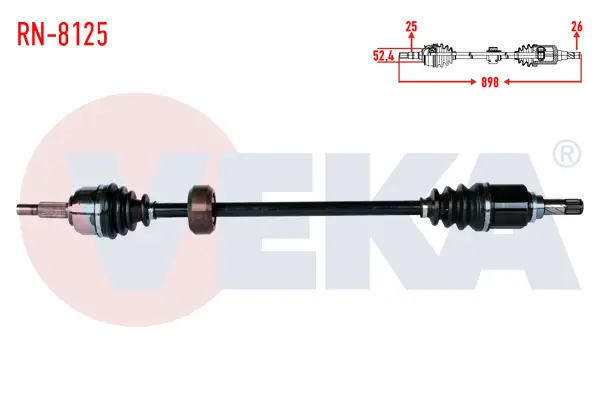Komple Aks Sağ On Dacia Dokker 1.5 DCI Uzunluk 898mm 2012 -
