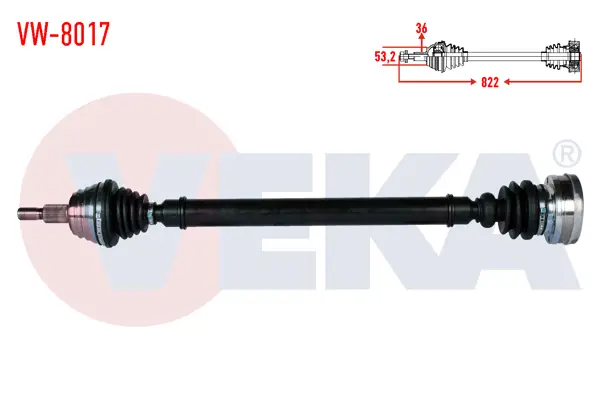 Komple Aks Sağ On Volkswagen Golf IV (1J1) 1.9 TDI Uzunluk 822mm 1997-2005