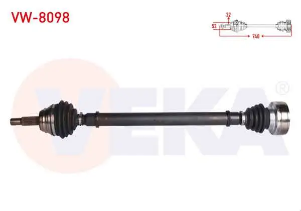 Komple Aks Sağ On Volkswagen Polo (6N1) 1.6 Uzunluk 740 mm 1994-1999