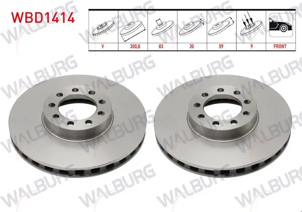 Fren Diski Ön Havalı 9 Bjn 300,8X30x83x59 Iveco Daily IV (70 C15) 3.0 D 2006-2011 / Daily V (70 C15) 3.0 D 2011-2014 / Daily VI (70 C15) 3.0 D 2014-