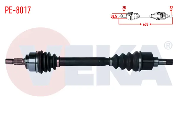 Komple Aks Sol Ön Peugeot 307 (3A / C) 1.4 Ma Şanzıman Uzunluk 633mm 2000-2007