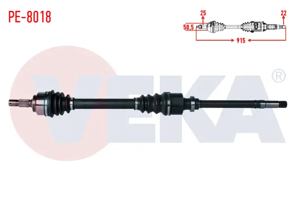 Komple Aks Sağ On Peugeot 307 (3A / C) 1.4 Ma Şanzıman Uzunluk 915mm 2000-2007