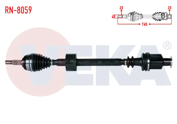 Komple Aks Sağ On Dacia Logan (Ls) 1.5 DCI Uzunluk 765mm 2004-2012