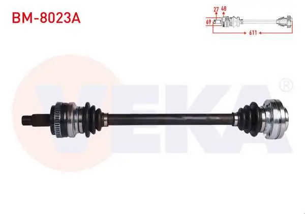 Komple Aks Sol Arka BMW 3 Serisi (E90) 320 İ A-T ABS li 48 Dıs Uzunluk 611 mm 2005-2011