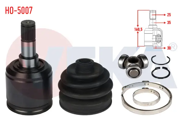 Aks Kafası Sol-Sağ On Ic Honda Civic IV 1.4İ 25X30x35 Uzunluk 160.5 mm 1987-1993