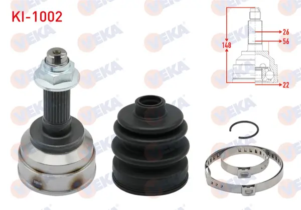 Aks Kafası Sol-Sağ On Dıs Kia Sephıa (Fa) 1.5İ 16V 26X22x56 Uzunluk 148 mm 1993-2001