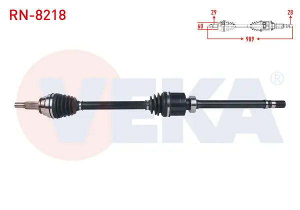 Komple Aks Sağ On Uzunluk 989mm Renault Talisman 1.6 DCI A-T 2015 -