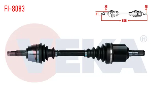 Komple Aks Sol Ön Fiat Linea (323) 1.3 Mjt Euro 5 M-T Uzunluk 595mm 2013 -