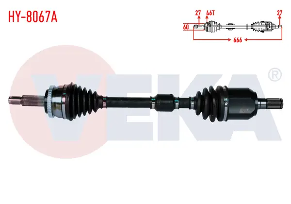 Komple Aks Sol Ön Hyundai i30 (Gd) 1.6 CRDI ABS li 46 Dıs A-T Uzunluk 666mm 2011-2017