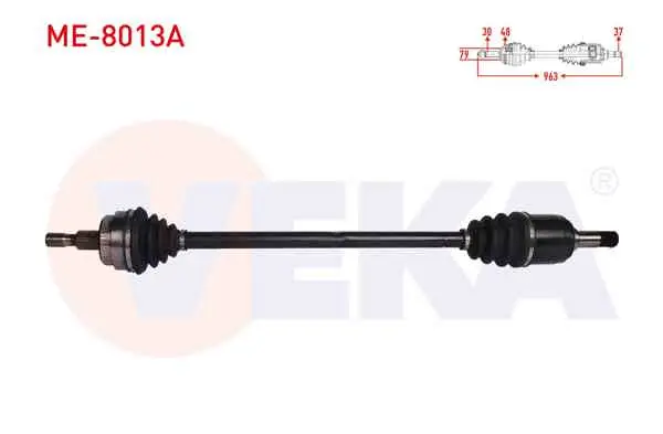 Komple Aks Sağ On Mercedes M Serisi (W163) Ml 270 CDI ABS li 48 Dıs Uzunluk 963 mm 1998-2005