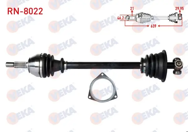 Komple Aks Sol Ön Renault R19 1.4 Uzunluk 641,2mm 1988-2001
