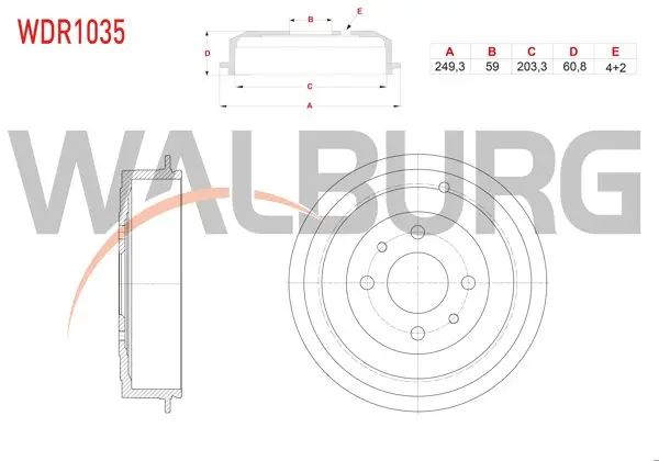 Fren Kampanası Arka 4 Delik Fiat Marea 1996-2007 / Brava 1995-2002 / Punto 1999-2009