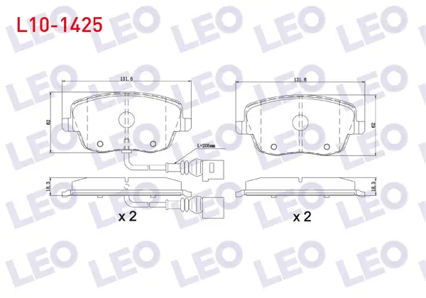 Fren Balata Ön Fişli VW Polo 1.4İ 16V 2001-2012 / 1.4 TDI 2001-2012 / 1.9 TDI 2001-2012 / 1.6İ 16V 2001-2012 / Skoda Fabia (6Y2) 1.4İ 1999-2007 / Fabia II 1.4 2006-2015 / Roomster (5J) 1.4 TDI 2006 -