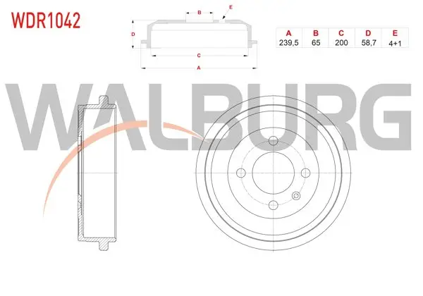Fren Kampanası Arka 4 Delik Volkswagen Polo (6N1) 1.4 1994-1999 / Polo (6N2) 1.4 1999-2001