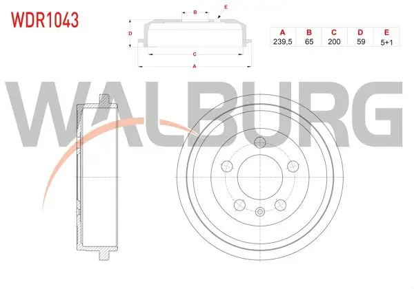 Fren Kampanası Arka 5 Delik Volkswagen Golf IV (1J1) 1.9 TDI 1997-2005 / Polo (6R) 1.2 TDI-1.4 TSI 2009 -