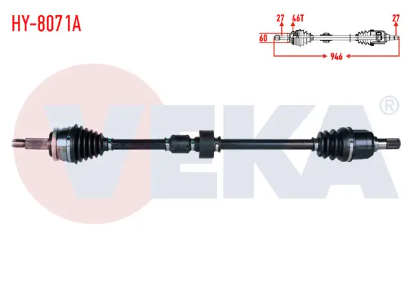 Komple Aks Sağ On Hyundaı I30 (Fd) 1.6 CRDI A-T ABS li 46 Dıs Uzunluk 946mm 2007-2011