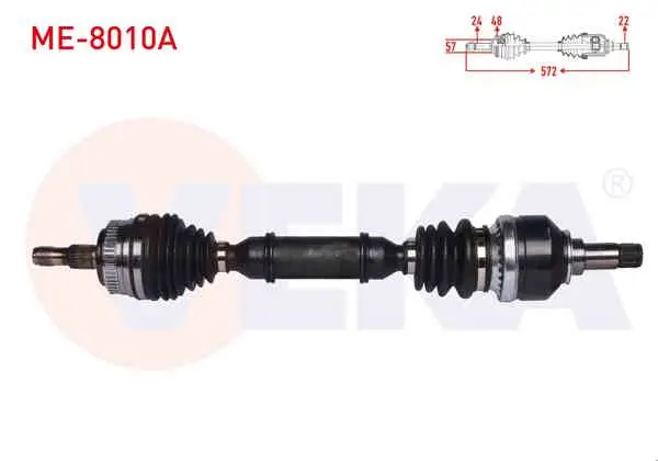 Komple Aks Sol Ön ABS li 48 Dıs Uzunluk 572 mm Mercedes A Serisi (W168) A 160 A-T / M-T 1997-2004 / Vaneo (414) 1.7 CDI M-T 2002-2005
