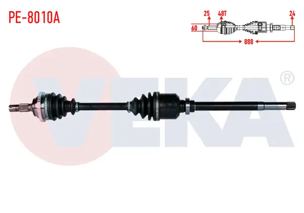 Komple Aks Sağ On Peugeot 206 (2A / C) 2.0İ Gtı ABS li 48 Dıs Uzunluk 888mm 1998-2006